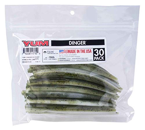 Yum Lures Dinger 5" Bulk 30-Pack - color: Watermelon Pearl, size: 5 Inch