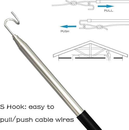 Pickup Grabber Telescopic Magnetic Pickup Tool with Hook Pick-Up Pole Wire Fish Stick Pocket extendable Magnet Pickup Tool 8.86ft - size: 8.86 FT
