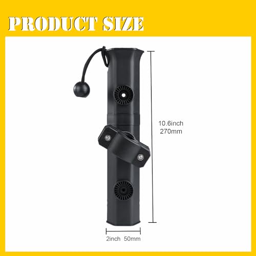 GearTrust Fishing Rod Holder for Bike Rack Adjustable Clamp on Pole Holder | Safe Fishing Pole Holder Solution on Bicycle Ebike Motorcycle Boat Kayak Golf Cart, Angle & Height Adjustable Rod Storage - color: 2 Carbon Black