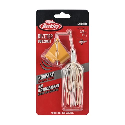 Berkley Skirted Riveter Fishing Buzzbaits - color: White + Gold, size: 3/8 oz