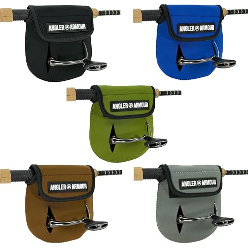 Angler Armour Spinning Reel Cover, Fishing Reel Cover, Neoprene Reel Cover, Spinning Reel Sleeve, Spinning Reel Case, Spinning Reel Protective Sleeve, 1000, 2000, 3000, 3500 Reels (Olive Green) - color: Olive Green