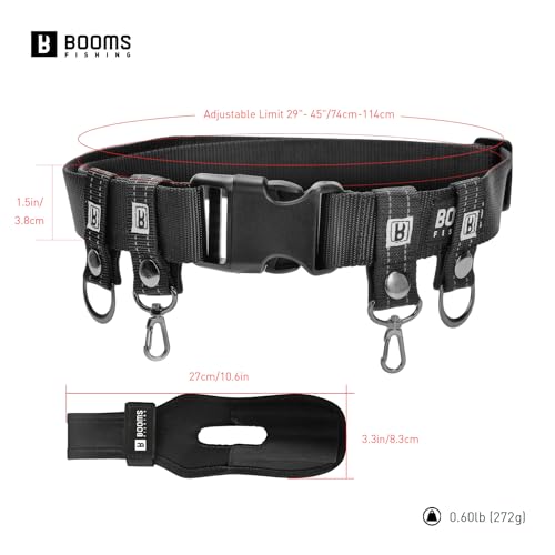 Booms Fishing FB2 Fishing Wade Belt, Adjustable Nylon Wading Belt 45" Max Length, Wade Belts for Casting Surf Kayak Accessory - style: Wade Belt With Rod Holder
