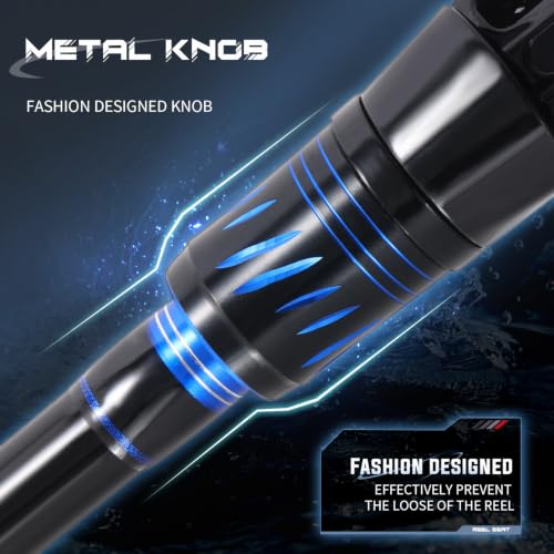 DC Baitcasting Combo, Smart Digital Brake Reel, 4-Section Carbon Rod, Tackle Bag, Line & Lures, Complete Travel Kit for Bass Freshwater - color: Only Casting Rod-2PACKS- 5‘6“- Blue
