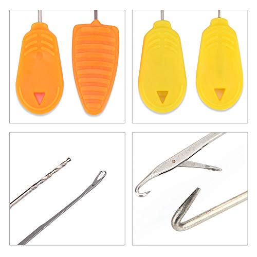 Fishing Needles Set 4Pcs Carp Fishing Bait Baiting Drill Stringer Hook Needles Tool Kit Stainless Steel Plastic Durable Bait Rig Making Accessories for Anglers