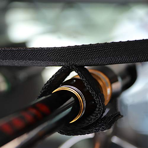 Dr.Fish Car Fishing Rod Holder, 5/7 Rod Adjustable Fishing Pole Rack | Durable Nylon, Adjustble Roof-top Holder Rack for Vehicles, Pick Up, Full Size SUV. Available in 5 or 7 rod Capacity - size: 7 Rod Screw Mount, 30-60"
