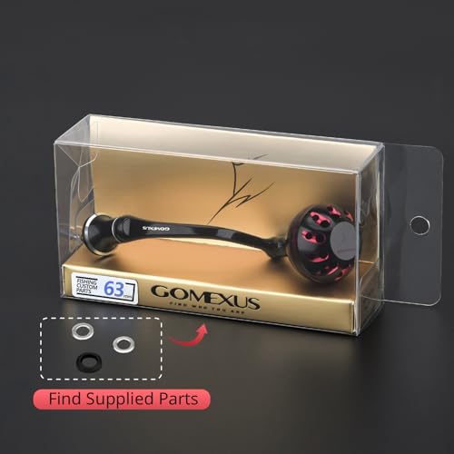 GOMEXUS Power Handle for Shimano Stradic FL FM Stella Vanford Vanquish Nasci Twinpower 1000-5000 Spinning Reel Replacement Crank - color: Black Red
