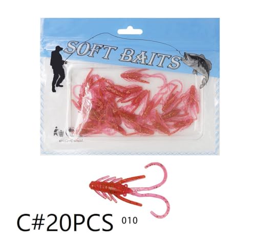 20pcs Craw Fishing Soft Plastic Lure 1.6'' Freshwater Crappie Bass Perch - color: B# 20PCS
