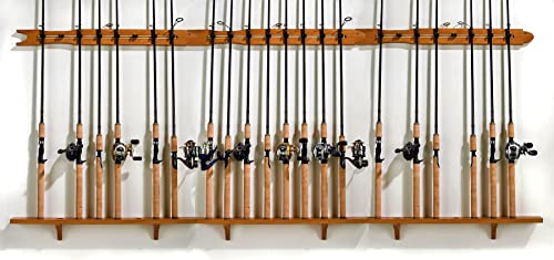 Old Cedar Outfitters Modular Wall Rack for Fishing Rod Storage, Holds up to 8 Fishing Rods - color: Pine