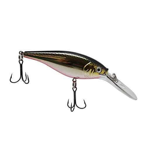Berkley Flicker Shad Fishing Lure, Black Brass, 3/16 oz, 2in | 5cm Crankbaits, Size, Profile and Dive Depth Imitates Real Shad, Equipped with Fusion19 Hook - color: Black Brass, size: 2in - 3/16 oz