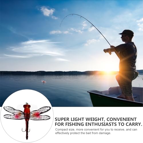 MAGICLULU 1pc Dragonfly Fishing Lure, Topwater Floating Imitation Bait for Bass and Trout, Realistic Dragonfly-Shaped Popper with Hooks, Freshwater Crankbait for Surface Angling