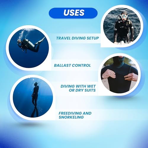Scuba Choice BCD Weight Belt with Quick-Release Buckle, Webbing & Integrated Pockets – Secure, Adjustable Fit for Scuba Divers, Durable for Training & Deep Diving - size: 54"