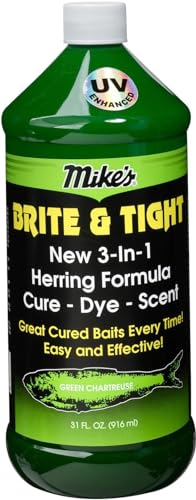 Atlas Mike's Brite N Tight Herring Scent and Dye Gel for Fishing Bait to Attract Fish