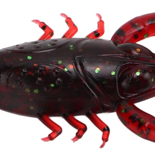 20PCS Soft PVC Fishing Lures 2.2 Inch – Lifelike Crawfish Bait with Artificial Lobster Claw Design, Jig Head Compatible for Bass & Trout Fishing - color: Red