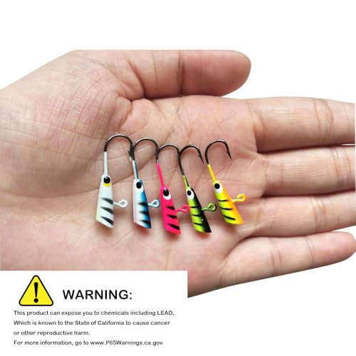 Ice Fishing Jigs Fishing Bait Jigging Lures Kit Winter Metal Lures - color: 1.10inch/0.07inch-10pcs
