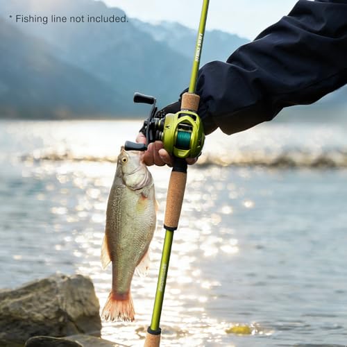 Ghosthorn Fishing Rod and Reel Combo Dual Tip Fishing Pole Baitcaster Combo Ultra Light 2-Piece Rod with Natural Cork Handle Ceramic Rings for Men Women - style: Cast-6'8" Mh-right Handed With Extra Tip