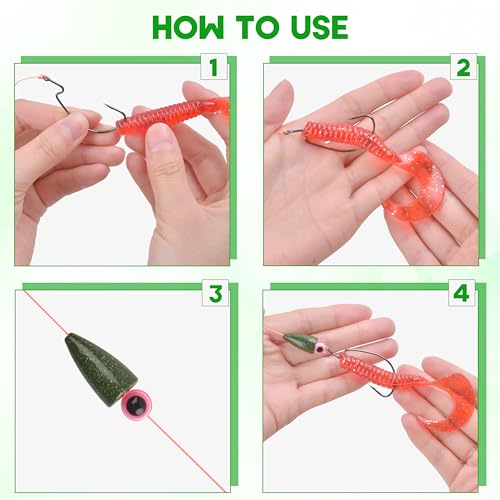 Bullet Fishing Sinker Weights, 40pcs Fishing Worm Weights Slip Sinkers Painted Sliding Fishing Weights for Bass Fishing Texas Rigs Saltwater Freshwater Tackle - size: 3/8oz-40pcs
