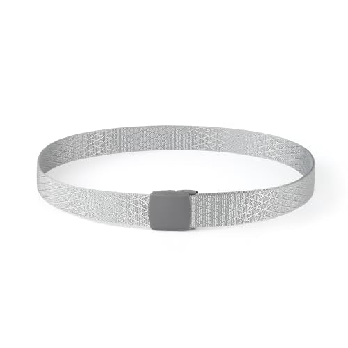 Mile High Life | Nylon Web Belt | Outdoor Military Belt | TSA Safe Buckle Plastic/Metal - color: Gray 530 Cross