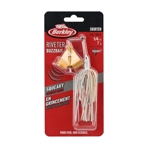 Berkley Skirted Riveter Fishing Buzzbaits - color: White + Gold, size: 1/4 oz