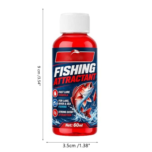 Concentrated Fish Attractant Liquid, 60ml Red Worm Liquid Spray, Powerful Bait Attractant Scent Bait Fish Attractants Liquids for Trout, Panfish and More, Enhances Scent & Improves Biteresponse - color: 2pcs