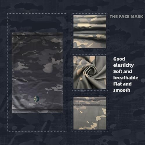 Camo Boonie Sun Hat with Face Mask UV Protection Fishing Hat Bucket Hat for Hunting Hiking Military Tactical Safari - color: Camo Cp Black