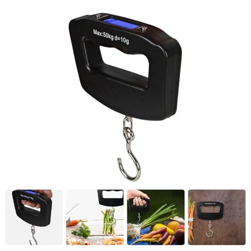 OUNONA Portable Digital Electronic Fishing Scale 50kg/10g Handheld Hanging Luggage Weight Scale with LCD for Travel and Outdoor Use