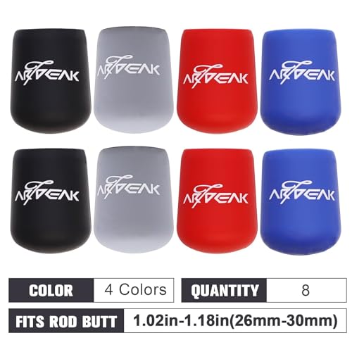 Dovesun Fishing Rod Butt Cushion Fishing Rod Seat Cushions Fishing Rod Protector Fishing Rod Butt Cap End Fishing Rod Holders Small(31mm/1.22in) 4 Colors 8pcs - color: 8PCS-Fit for 1.02"-1.18"(26mm-30mm) Rod Butt