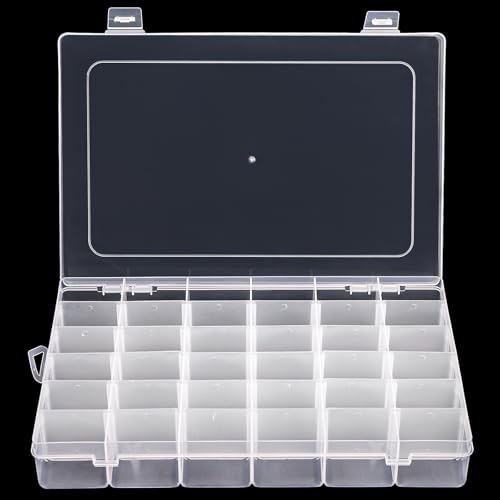 Tosnail 3 Pack 36 Compartments Clear Plastic Craft Storage Organizer Small Parts Organizer with Dividers