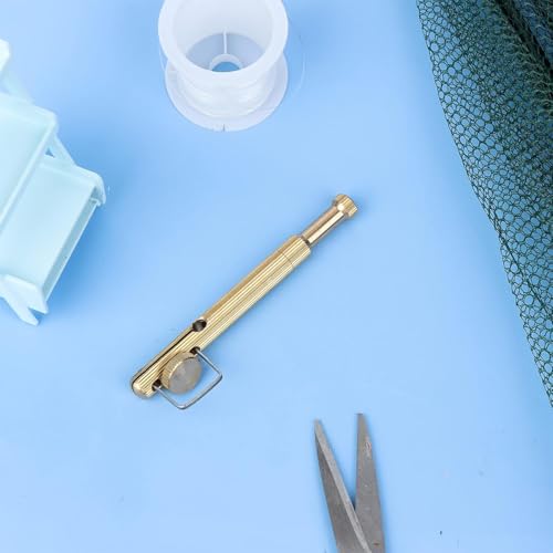 Fishing Line Hook Knot Tying Tool, 1pcs/2pcs Copper Practical Knot Line Tying Knotting Tool Portable Fast Fishing Tie Hook - color: yellow-2pcs