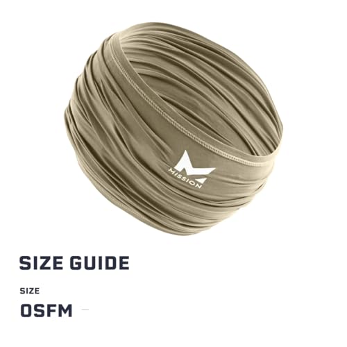 MISSION Multi-Use Neck Gaiter Face Mask for Ski & Outdoors, UPF 50, Breathable Lightweight Fabric - color: Sand