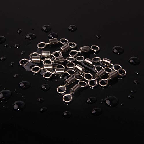 Rolling Barrel Fishing Swivel Black Nickle Fishing Hook Line Connector Fishing Tackle Accessories 30LB to 335LB 50-100pcs - size: 100pcs 10#