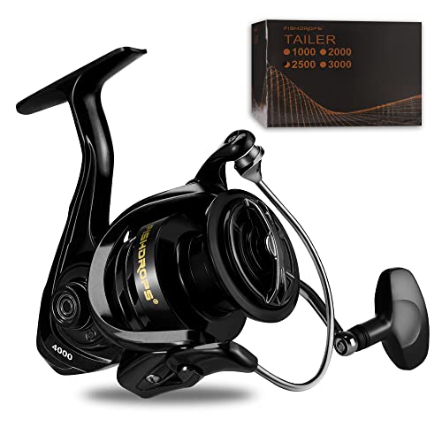 Fishdrops Fishing Reels Spinning Reel Left/Right Interchangeable Aluminium Handle, 7.5 oz Ultralight Spinning Reels, 5.5:1 Gear Ratio Deep/Shallow Aluminum Spool for Freshwater and Saltwater - size: TAILER2500