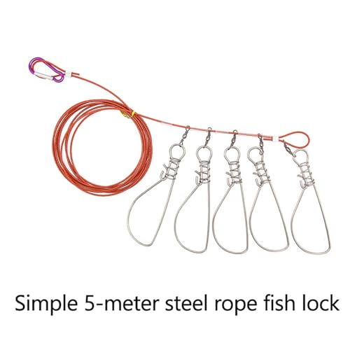 Tackle Live Fish Stainless Steel Stringer Clip Fishing Stringer Big Fish Wire Rope Cable Fishing Holder Set Clip