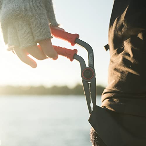 BUBBA Pistol Grip Stainless Steel Pliers, Spring Loaded with Crimping Tool and Anvil Cutter, Lanyard Hold and Sheath
