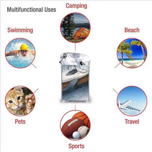 Fishing Bait Printed Ultra Absorbent Microfiber Towel Quick-Drying Towel for Sports,Travel,Gym,Beach,Hiking and Yoga16x31.5in