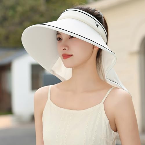 Sun Visor Hats for Women Wide Brim UPF 50+ UV Sun Protection Visor Hats Casual Adjustable Roll up Summer Beach Caps - color: B-khaki