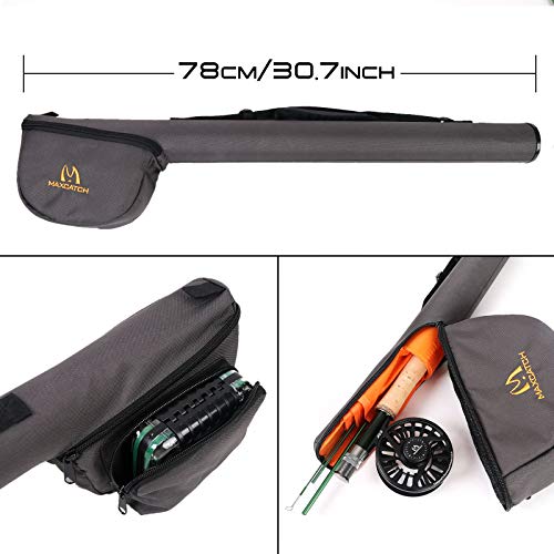 M MAXIMUMCATCH Maxcatch Premier Fly Fishing Rod and Reel Combo Complete 9' Fishing Outfit - color: Premier Rod+Green AVID Reel, size: 6 wt -9' Half-Handle Rod,5/6 Reel