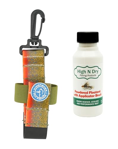 High and Dry Powder Dry Fly Floatant with Brush with Kingfisher Dry Shake Holder - color: Brook Trout