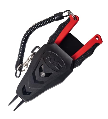 Strike King (CP7KVD) KVD 7 Carbon Steel Pliers, Red, Cushioned Combat Grip Handles - style: Carbon Steel