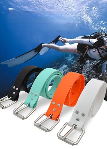 Diving Weight Belt with Quick Release Stainless Steel Buckle Rubber Weight Belts for Free Diving, Spear Fishing Diving Belt 53 inches(1.35m) - color: green