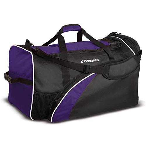 CHAMPRO Varsity Football Equipment Bag With Shoulder Carry Strap, Laundry and Helmet Bags - color: PURPLE