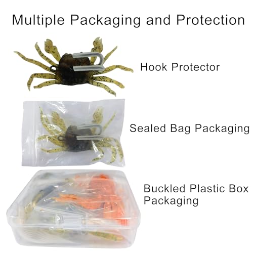 Saltwater Fishing Lures with Sharp Hooks, 3 Colors Crab Bait Soft Swimbait Stuff, Fish Bites Saltwater Bait