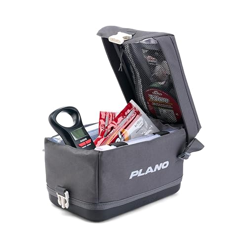 Plano Weekend Softside 3500 Tackle Bag, Cutting-Edge Fishing Tackle Bag, Molded Waterproof Base, Spacious Storage, Die Cut Tool Sleeves, Daisy Chain Attachment Points - color: Slate, style: 3500 Softsider Tackle Bag