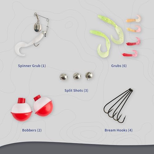 Shakespeare Reverb Spinning Reel and Fishing Rod Combo Durable Tubular Glass Rod Blank Construction, EVA Handle - color: Mossy Oak Kit