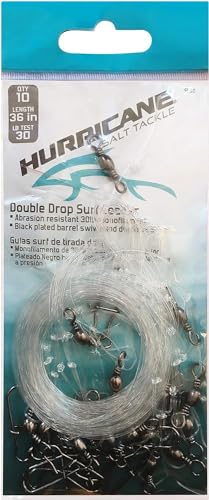 HURRICANE Surf Fishing Leader Bundle - 10lb, 20lb & 30lb Double Drop Leaders