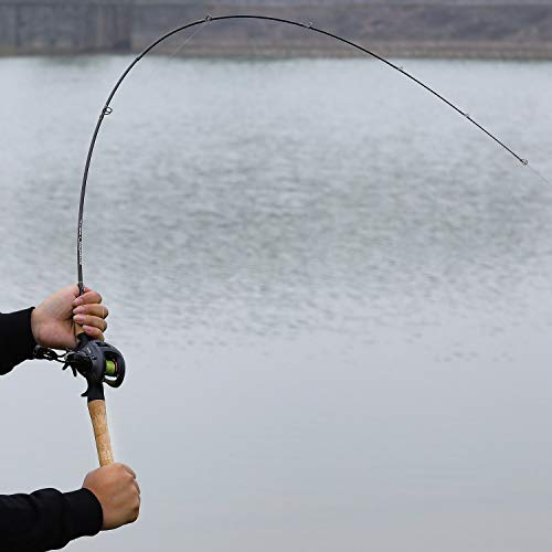 Sougayilang Fishing Rods Graphite Lightweight Ultra Light Trout Rods 2 Pieces Cork Handle Crappie Spinning Fishing Rod - color: Casting6'0''-UL-2pcs