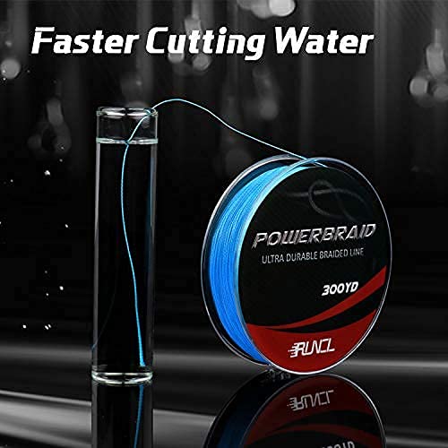RUNCL PowerBraid Fishing Line 4/8/9 Strands, Braided Fishing Line 300/500/1000Yds - Seamless Weaving Tech, Enhanced Coating Tech, Zero Stretch, High Sensitivity, Smaller Diameter - Braid Line 15-115LB - color: Blue, size: 15LB-500yds(4 Strands)