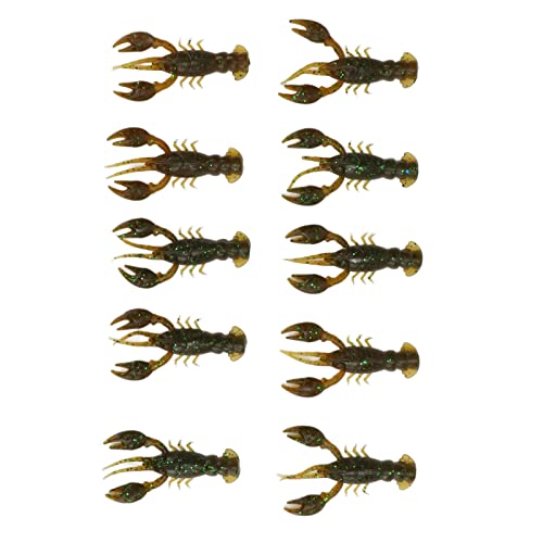 YUYTE Lures Crawfish Bait 10pcs Soft Fishing Lure Crawdad Bait PVC Shrimp Artificial Lure Baits for Freshwater and Saltwater Fishing - color: Green