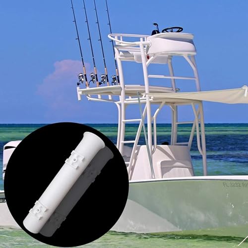 Fishing Rod Holders Wall Mounted 3 Pole Tubes Adjustable Fishing Rod Holder Bracke for Boat Kayak Garage Cooler Trailer Portable with Hardware - color: White-2 Pole