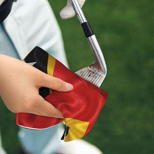 Supdreamc 24x16 Inch Microfiber Golf Towel with Clip, East Timor Flag, Super Absorbent Fast Drying for Wiping Clubs & Personal Use on Golf Course - color: Style (107)