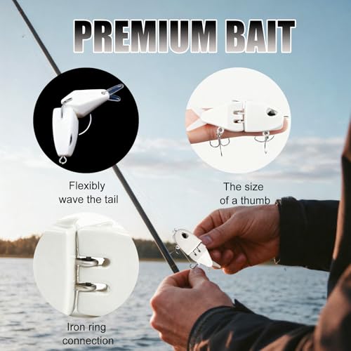 2Pcs Mini Glide Bait for Bass Fishing,Slow Sinking Fishing Lure,Freshwater Saltwater Multi Jointed Swimbait Wobbler,for Amazing Fishing Gear Gifts for Family - color: Green